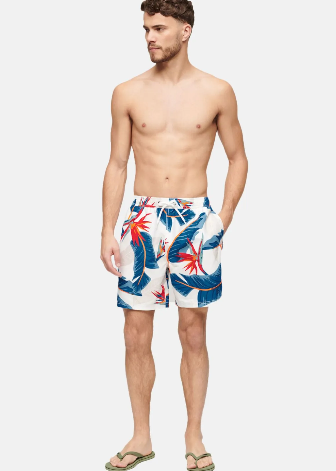 HAWAIIAN PRINT 17" SWIM SHORT