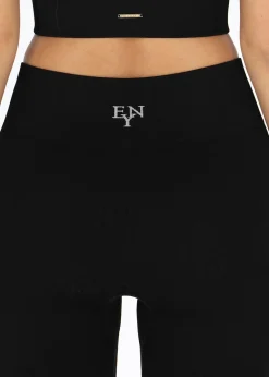 High Waist Rib Seamless Short Tights