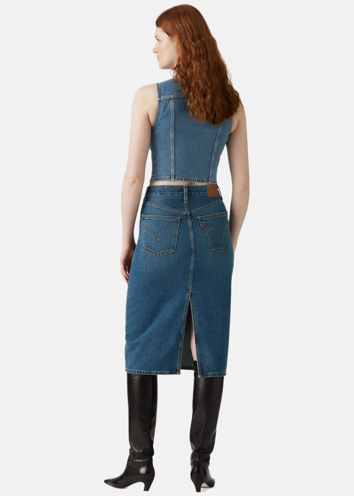 HR BACK SLIT SKIRT RIVETING CL
