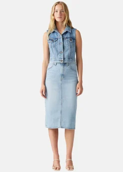 HR BACK SLIT SKIRT RIVETING CL