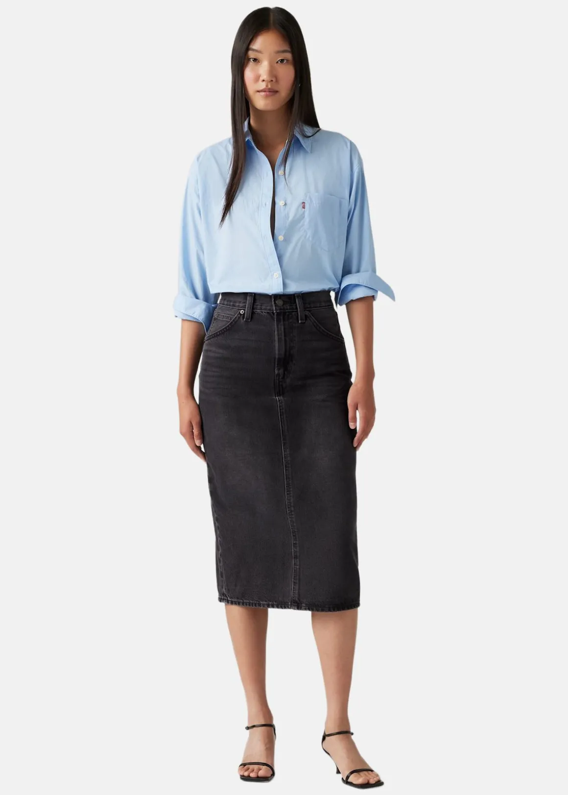 HR BACK SLIT SKIRT RIVETING CL