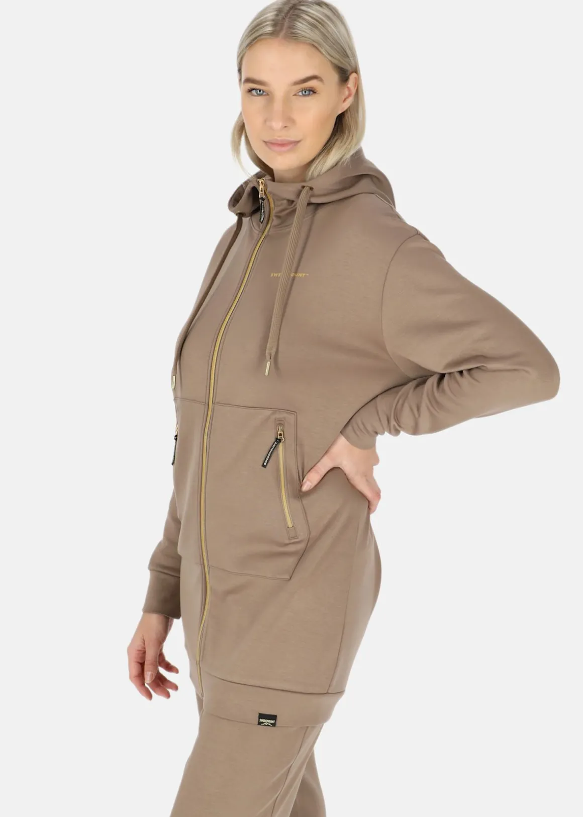 Lounge Long Zip Hood W