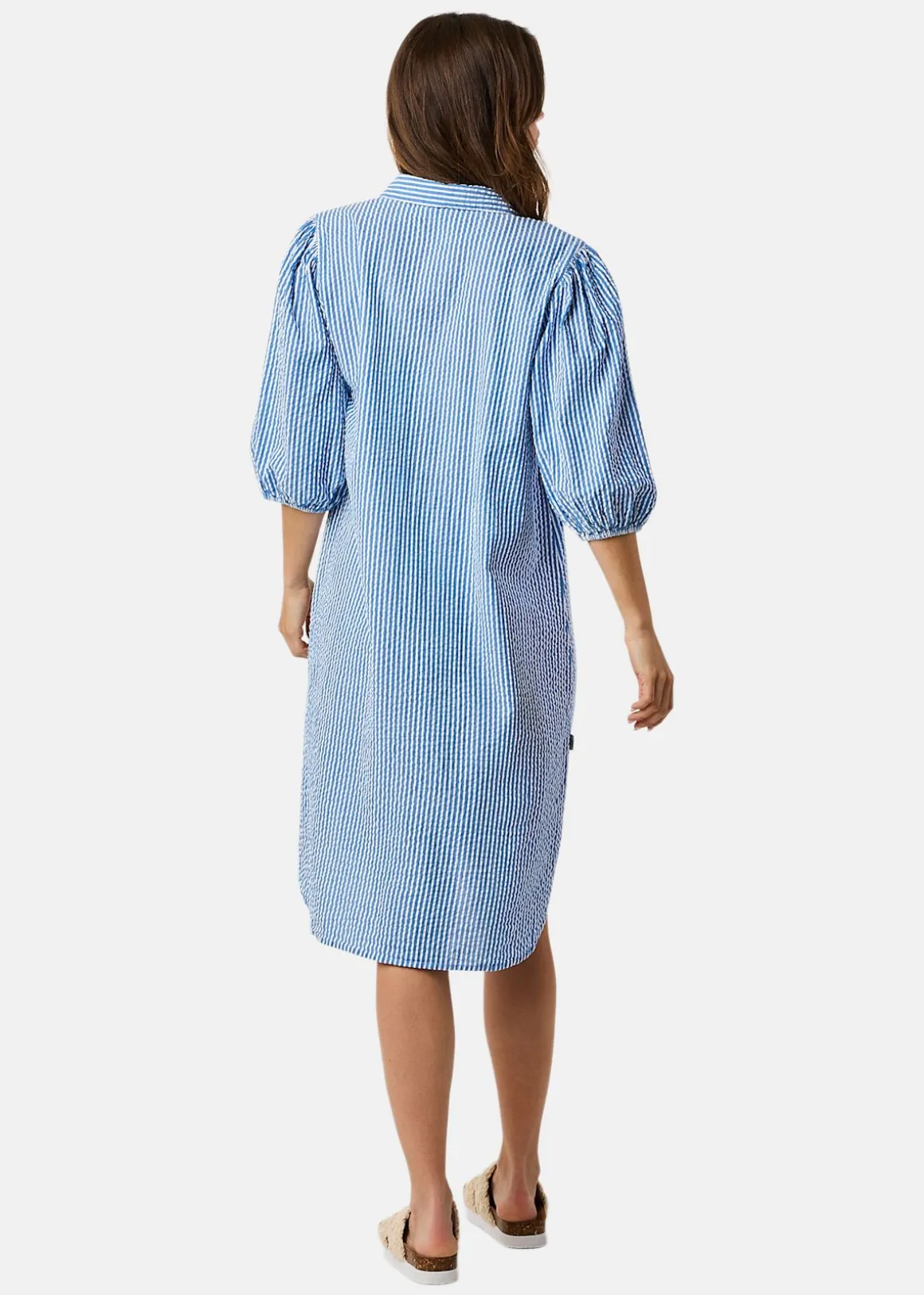 Marina Seersucker Oversized Shirt W