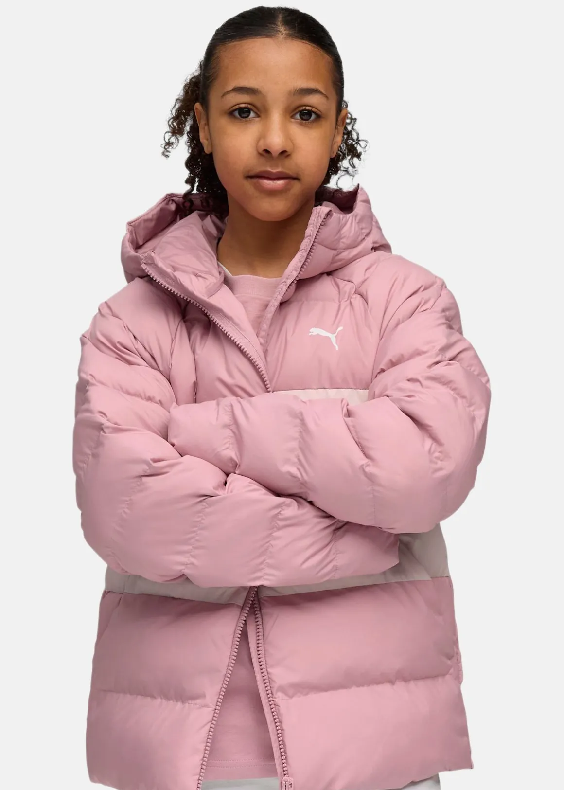 Synthetic Hooded Puffer Jacket