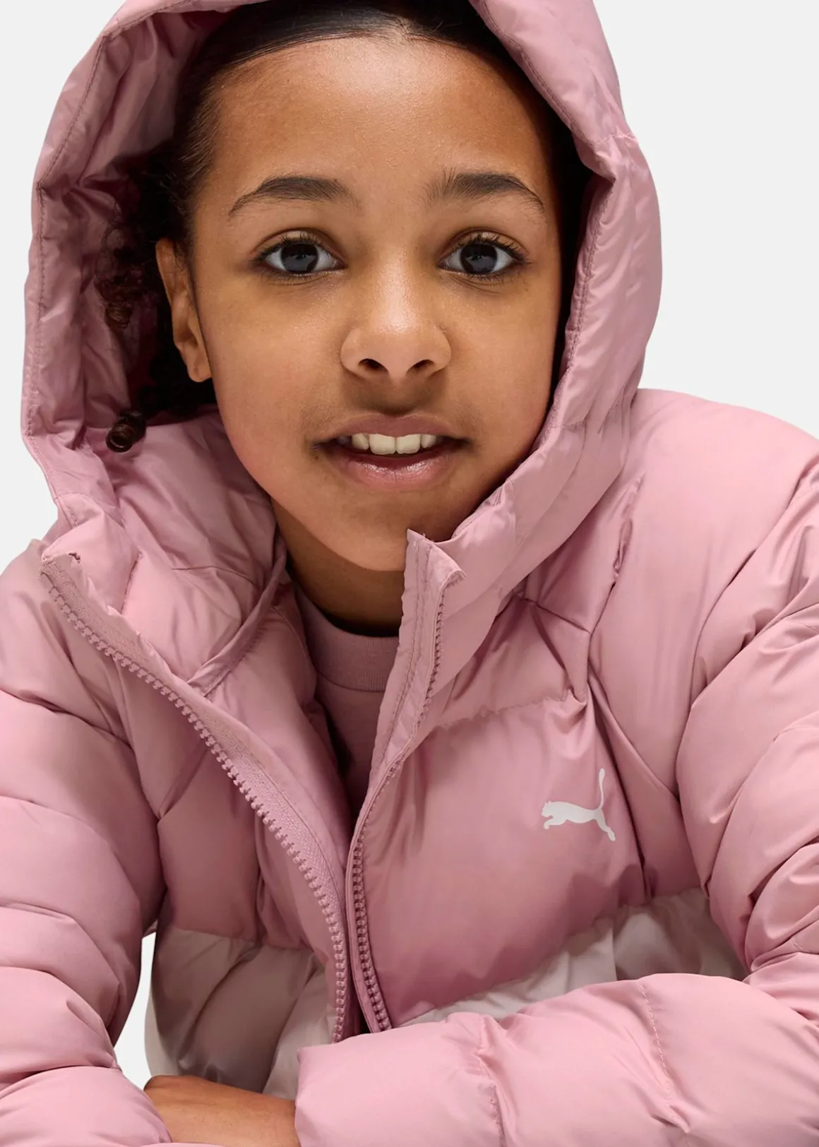 Synthetic Hooded Puffer Jacket